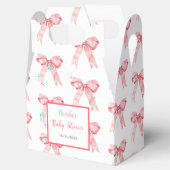 Roze Coquette Strik Baby shower Bedankdoosjes (Geopend)