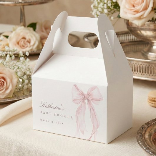 Roze Coquette Strik Baby Shower Bedankdoosjes