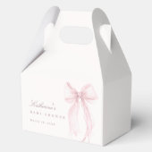 Roze Coquette Strik Baby Shower Bedankdoosjes (Voorkant)