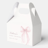 Roze Coquette Strik Baby Shower Bedankdoosjes (Achterkant)