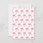 Roze Coquette Strik Baby Shower Bedankkaart (Achterkant)