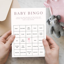 Roze Coquette Strik Baby Shower Bingo