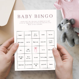Roze Coquette Strik Baby Shower Bingo
