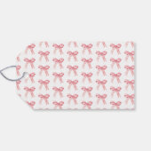 Roze Coquette Strik Baby Shower Cadeaulabel (Achterkant Horizontaal)