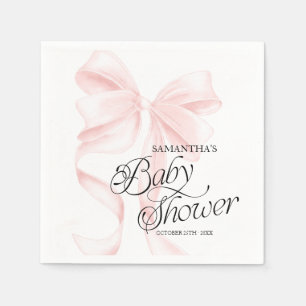 Roze Coquette Strik Baby Shower Feestservetten Servet
