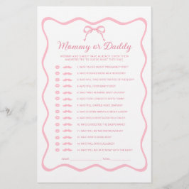 Roze Coquette Strik Baby Shower Raad Wie Game