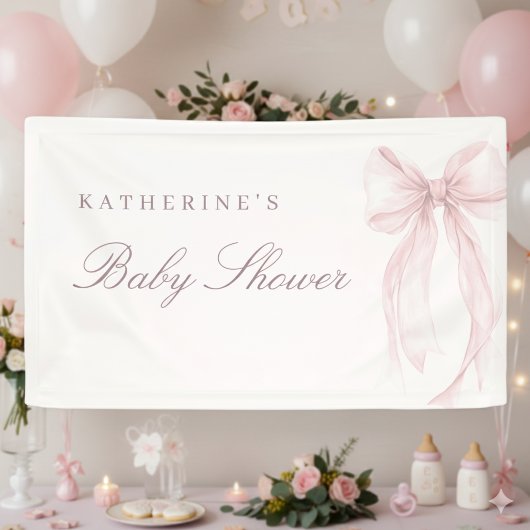Roze Coquette Strik Baby Shower Spandoek