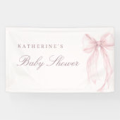 Roze Coquette Strik Baby Shower Spandoek (Horizontaal)