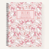 Roze Coquette Strik Baseball Persoonlijk Schetsboe Notitieboek (Voorkant)