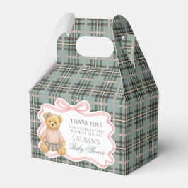 Roze Coquette Strik Beer Baby Shower Favor Doos Bedankdoosjes
