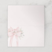 Roze Coquette Strik Bloemig Plaatskaartje (Buitenkant ongevouwen)