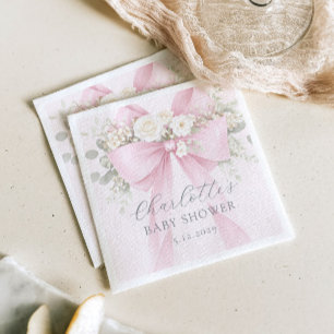 Roze Coquette Strik Bloemige Baby in bloei baby Sh Servet