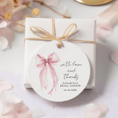 Roze Coquette Strik Bruidsboeket Bedankje Bedankjes Labels