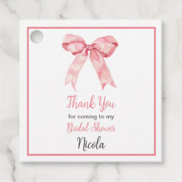 Roze Coquette Strik Bruidsdouche Bedankjes Labels