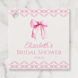 Roze Coquette Strik Bruidsfeest Bedankjes Labels