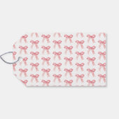 Roze Coquette Strik Bruidsfeest Cadeaulabel (Achterkant Horizontaal)