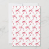 Roze Coquette Strik Bruidsfeest Kaart (Achterkant)