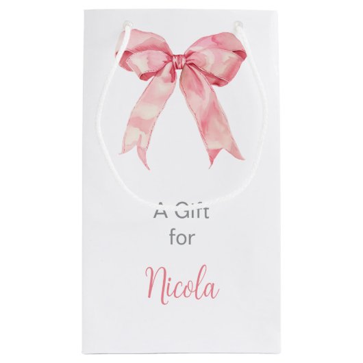 Roze Coquette Strik Bruidsfeest Klein Cadeauzakje (Achterkant)