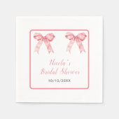 Roze Coquette Strik Bruidsfeest Servet (Voorkant)