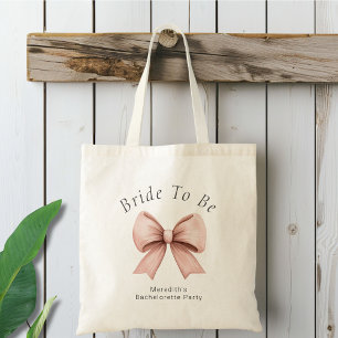 Roze Coquette Strik Bruidsfeest Tote Bag