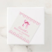 Roze Coquette Strik Bruidsjurk Shower Bedankjes Labels (In situ)