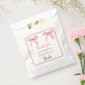 Roze Coquette Strik Bruiloftsborrel Bedankzakje (Gezegeld)