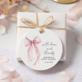 Roze Coquette Strik Bruiloftsborrel Dank Je Bedankjes Labels
