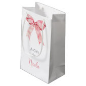 Roze Coquette Strik Bruiloftsborrel Klein Cadeauzakje (Achterkant Gekanteld)