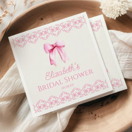 Roze Coquette Strik Bruiloftsborrel Servet