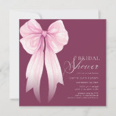 Roze Coquette Strik Bruiloftsfeest Kaart (Voorkant)
