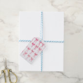 roze coquette strik cadeaukaartjes cadeaulabel (Met Touw)