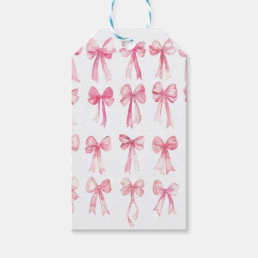 roze coquette strik cadeaukaartjes cadeaulabel (Voorkant)