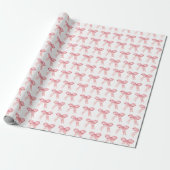 Roze Coquette Strik Cadeaupapier (Uitgerold)