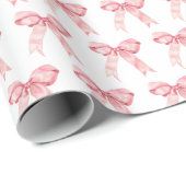Roze Coquette Strik Cadeaupapier (Rol Hoek)
