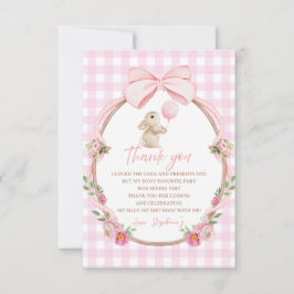 Roze Coquette Strik Das Konijn Bedanktkaart Bedankkaart