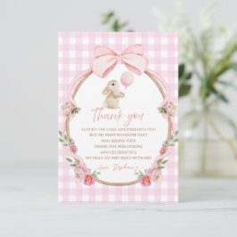 Roze Coquette Strik Das Konijn Bedanktkaart Bedankkaart