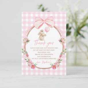 Roze Coquette Strik Das Konijn Bedanktkaart Bedankkaart