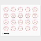 Roze Coquette Strik Dasje Ronde Sticker (Vel)