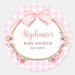Roze Coquette Strik Dasje Ronde Sticker