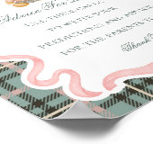 Roze Coquette Strik Dier Baby Shower Advies Poster (Hoek)