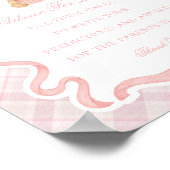 Roze Coquette Strik Dier Baby Shower Advies voor B Poster (Hoek)