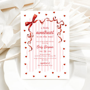 Roze Coquette Strik Een Klein Liefje Baby Shower Kaart