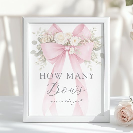 Roze Coquette Strik Hoeveel Strikken Spel Poster