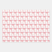 Roze Coquette Strik Inpakpapier Vel (Voorkant)