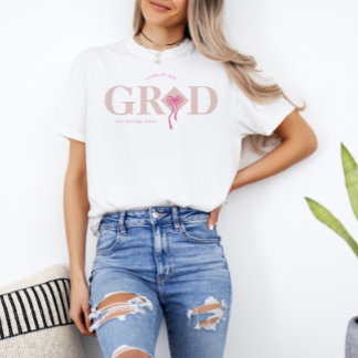 Roze Coquette Strik Klasse van 2026 Afstuderen T-shirt