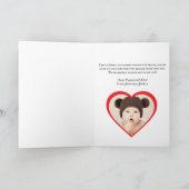 Roze Coquette Strik & Lollyfoto, Valentijnsdag Kaart (Binnen)