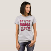 Roze Coquette Strik Mama Bliksemschicht Moeder T-shirt (Voorkant volledig)