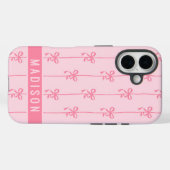 Roze Coquette Strik modern persoonlijk naam meisje Case-Mate iPhone Case (Achterkant (horizontaal))