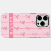 Roze Coquette Strik modern persoonlijk naam meisje Case-Mate iPhone Case (Achterkant (horizontaal))