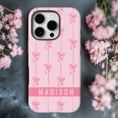 Roze Coquette Strik modern persoonlijk naam meisje Case-Mate iPhone Case
